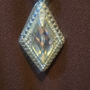 Nordstrom Silver Diamond-Shaped Pendant Necklace